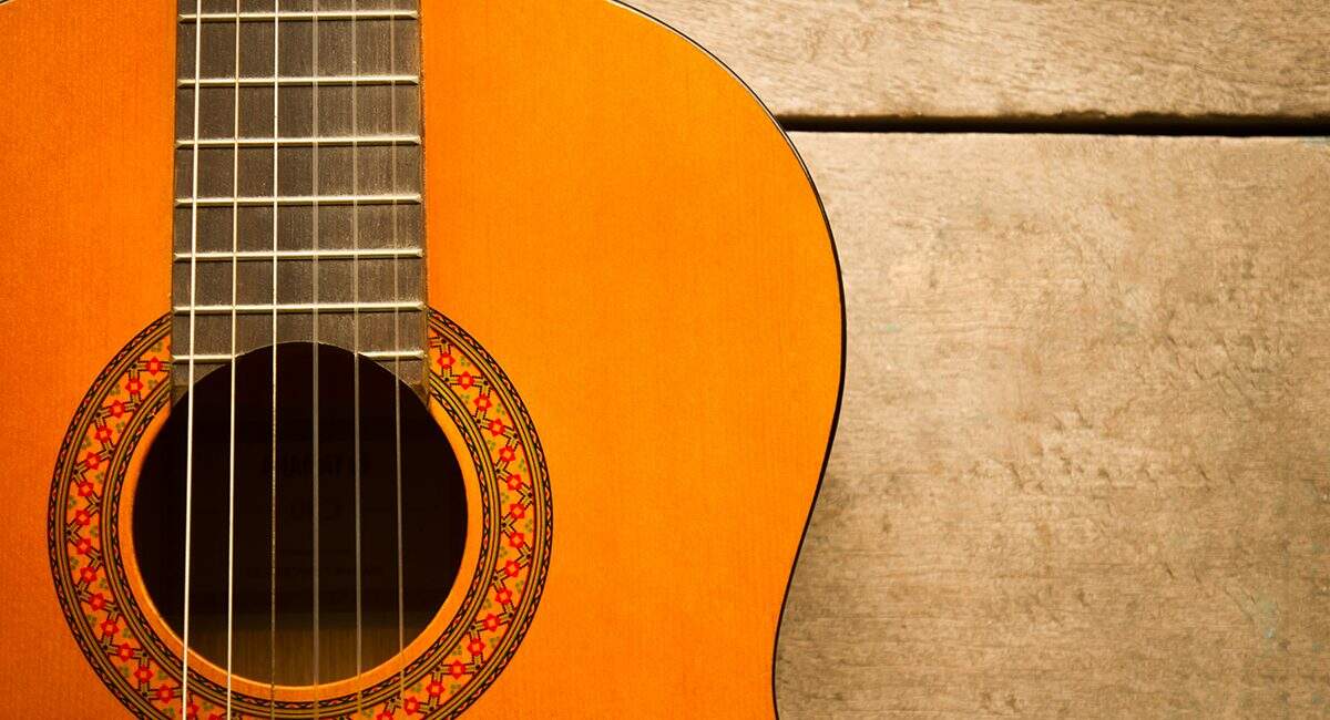 acoustic classical guitar with strings